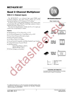 MC74LVX157DTR2G datasheet  